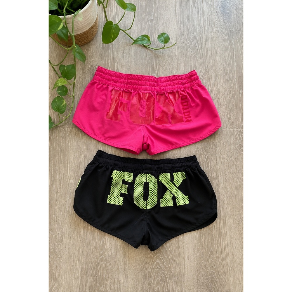 Fox Racing Y2K Women's Cheeky Athletic Shorts Lot Hot Pink Black Logo Small Sz S
